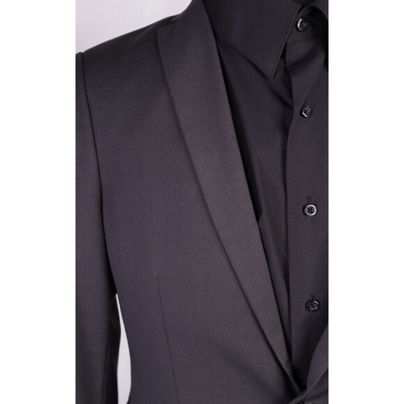 Topman Solid Gray 1 Button Sport Coat Jacket Blazer Sz 40 Poly SLIM Single vent - Picture 5 of 12